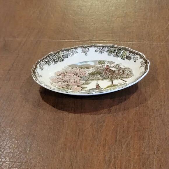 Vintage Friendly Village Johnson Bros vintage transferware small oval server - Picture 12 of 13